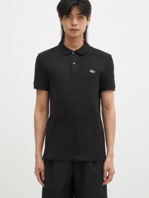 Lacoste polo bawełniane kolor czarny