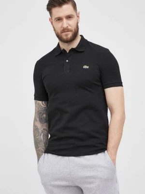 Lacoste polo bawełniane kolor czarny