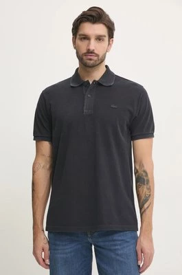 Lacoste polo bawełniane kolor czarny gładki PH2857