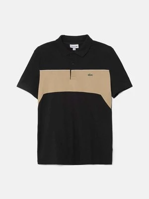 Lacoste polo bawełniane kolor czarny wzorzysty PH2847