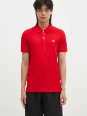 Lacoste polo bawełniane kolor czerwony