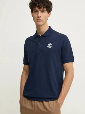 Lacoste polo bawełniane kolor granatowy z nadrukiem PH2723