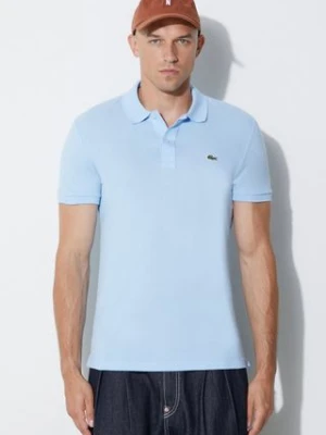 Lacoste polo bawełniane kolor niebieski