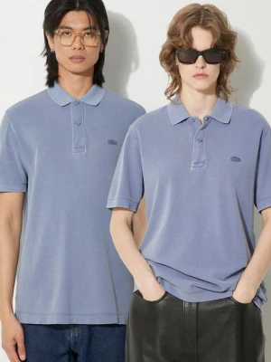 Lacoste polo bawełniane kolor niebieski gładki PH3450 S0I