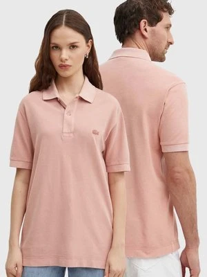 Lacoste polo bawełniane kolor różowy gładki PH3450 S0I