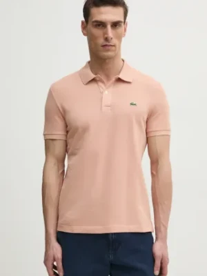 Lacoste polo bawełniane kolor różowy gładki PH4012