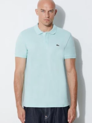 Lacoste polo bawełniane kolor turkusowy