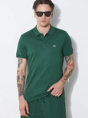 Lacoste polo bawełniane kolor zielony gładki DH2050