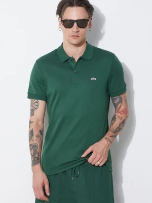 Lacoste polo bawełniane kolor zielony gładki DH2050