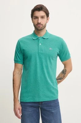 Lacoste polo bawełniane kolor zielony gładki PH3518