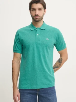 Lacoste polo bawełniane kolor zielony gładki PH3518