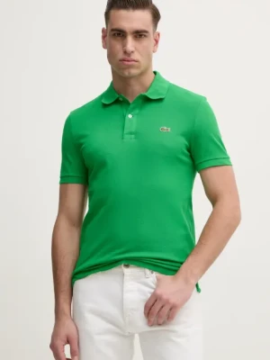 Lacoste polo bawełniane kolor zielony gładki PH4012