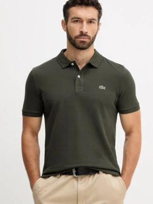 Lacoste polo bawełniane kolor zielony gładki PH4012