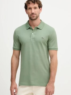 Lacoste polo bawełniane kolor zielony gładki PH4012