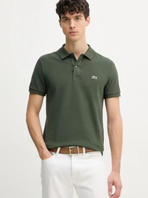 Lacoste polo bawełniane kolor zielony gładki PH4012