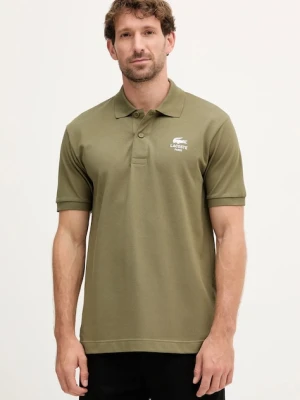 Lacoste polo bawełniane kolor zielony z nadrukiem PH2723