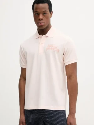 Lacoste polo bawełniane męski kolor beżowy gładki PH0285