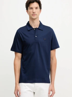 Lacoste polo bawełniane męski kolor granatowy gładki DH5928