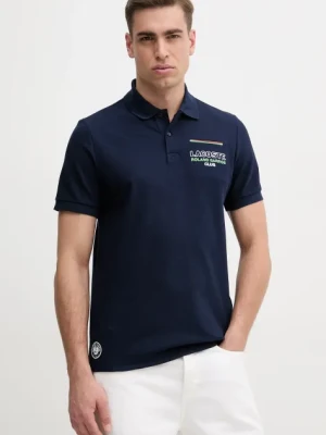Lacoste polo bawełniane męski kolor granatowy z aplikacją PH8742