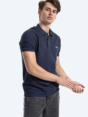 Lacoste polo bawełniane PH4012 166 kolor granatowy gładki PH4012.166-166