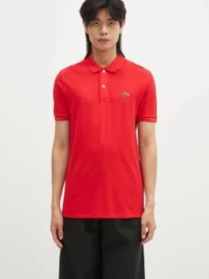 Lacoste polo bawełniane PH4012 240 kolor czerwony gładki PH4012.240-240