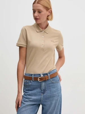 Lacoste polo damskie kolor beżowy PF5462