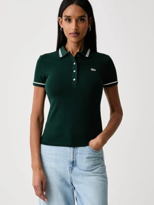 Lacoste polo damskie z bawełną zielony