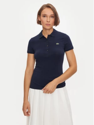 Lacoste Polo DF3443 Granatowy Slim Fit