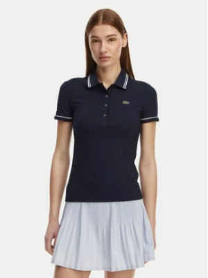 Lacoste Polo DF5284 Granatowy Slim Fit