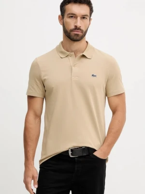 Lacoste polo męski kolor beżowy gładki DH5522