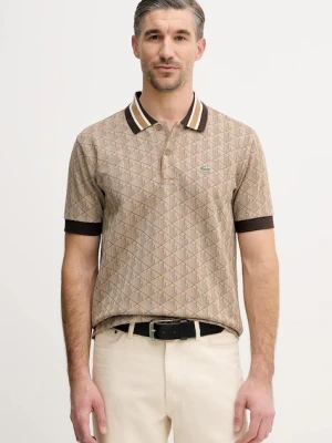 Lacoste polo męski kolor beżowy wzorzysty DH1417