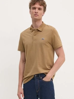 Lacoste polo męski kolor brązowy gładki DH5522