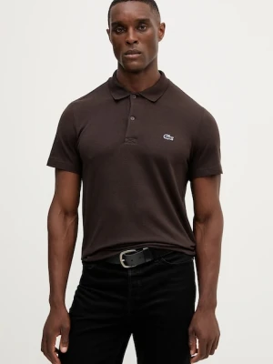 Lacoste polo męski kolor brązowy gładki DH5522