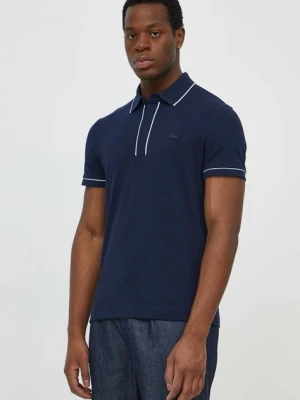 Lacoste polo męski kolor granatowy gładki