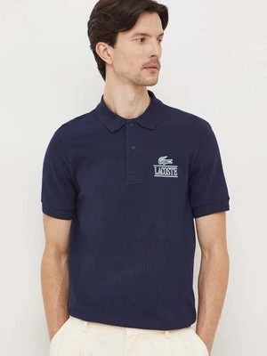 Lacoste polo męski kolor granatowy z nadrukiem