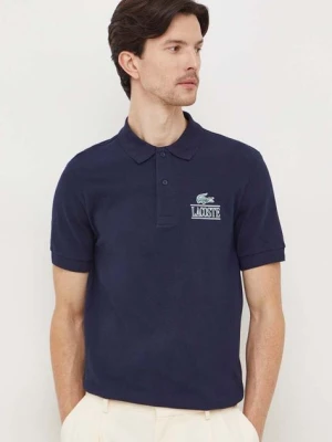 Lacoste polo męski kolor granatowy z nadrukiem