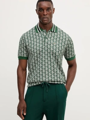 Lacoste polo męski kolor zielony wzorzysty DH1417