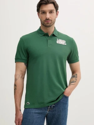 Lacoste polo męski kolor zielony z aplikacją DH8958