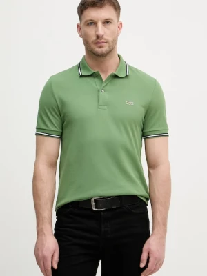 Lacoste polo męskie bawełniane zielony