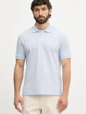 Lacoste polo męskie bawełniane niebieski