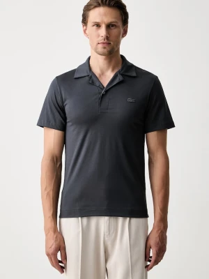 Lacoste polo męskie bawełniane szary