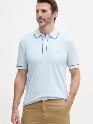 Lacoste polo męskie bawełniane z elastanem niebieski