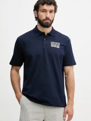 Lacoste polo męskie bawełniane z elastanem granatowy