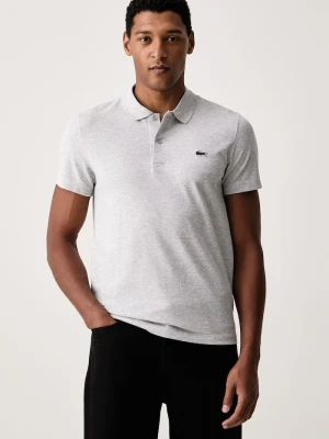 Lacoste polo męskie z bawełną szary