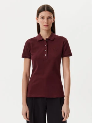 Lacoste Polo PF5462 Bordowy Slim Fit