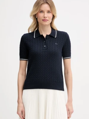 Lacoste polo swetrowe damskie z bawełną