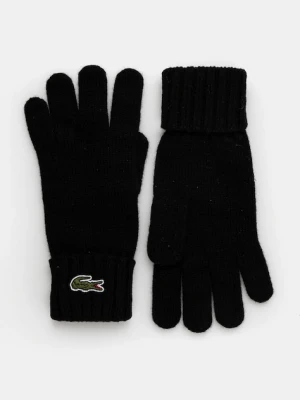 Lacoste rękawiczki wełniane kolor czarny RV0452