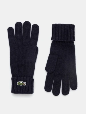 Lacoste rękawiczki wełniane kolor granatowy RV0452