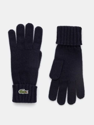 Lacoste rękawiczki wełniane kolor granatowy RV0452