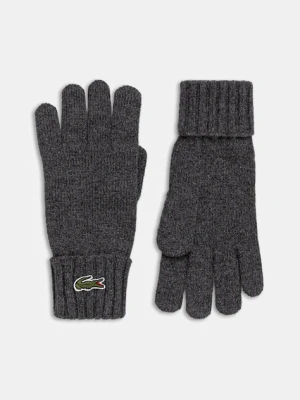 Lacoste rękawiczki wełniane kolor szary RV0452